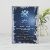 Icy Frosty Winter Snowflake Couple Dusche Einladung (Stehend Vorderseite)