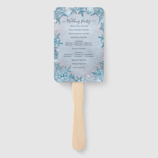 Icy Frozen Snowflakes Winter Wonderland Wedding Fächer
