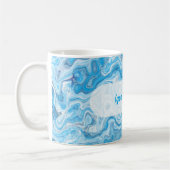 Icy Glacier Blue Marble Texture Abstract Liquid Kaffeetasse (Links)