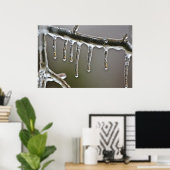 Icy Gold Reflections Icicles Poster (Heimbüro)