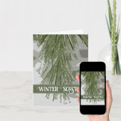 Icy Green Pine Branch Happy Winter Solstice Karte