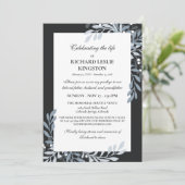 Icy Greenery & White Berries Lebensfeier Einladung (Stehend Vorderseite)