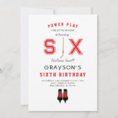 Icy Hockey 6. Geburtstag Einladung (Vorderseite)