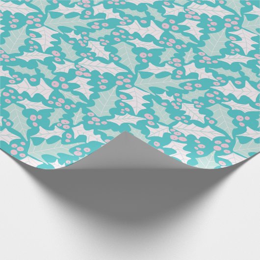 Icy Holly Wrapping Paper Roll Geschenkpapier (Ecke)