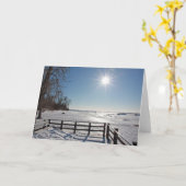 Icy Lake Erie 7 x 5 Gedeckte Grußkarte - leer Karte (Gelbe Blume)