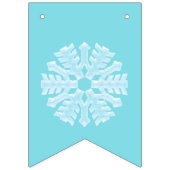 Icy Light Blue Frozen Winterschneeflocken Weihnach Wimpelkette (Zweite Fahne)