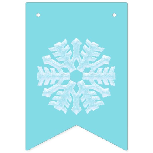 Icy Light Blue Frozen Winterschneeflocken Weihnach Wimpelkette (Zweite Fahne)
