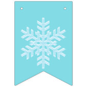 Icy Light Blue Frozen Winterschneeflocken Weihnach Wimpelkette (Erste Fahne)