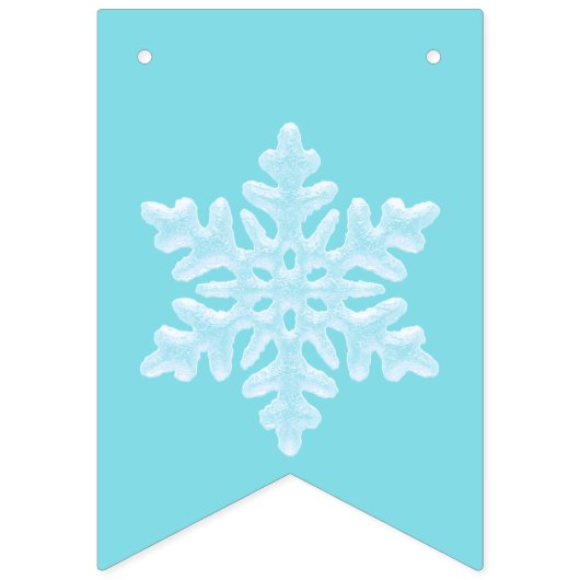 Icy Light Blue Frozen Winterschneeflocken Weihnach Wimpelkette (Dritte Fahne)