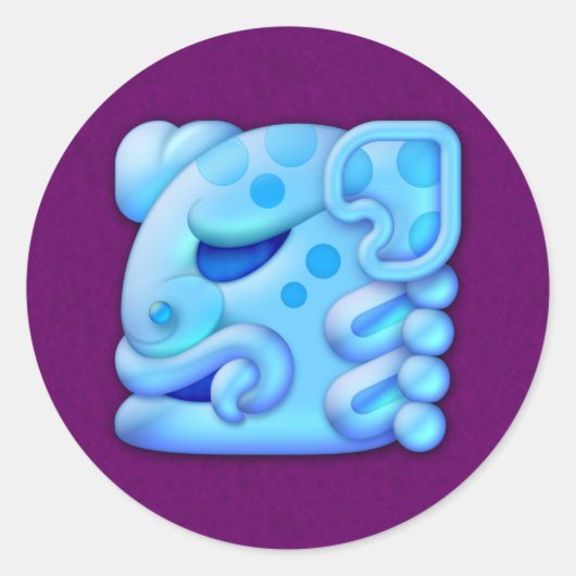 Icy Maya Animal Head Runder Aufkleber (Vorderseite)