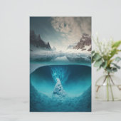 Icy Mountain View Briefpapier (Stehend Vorderseite)
