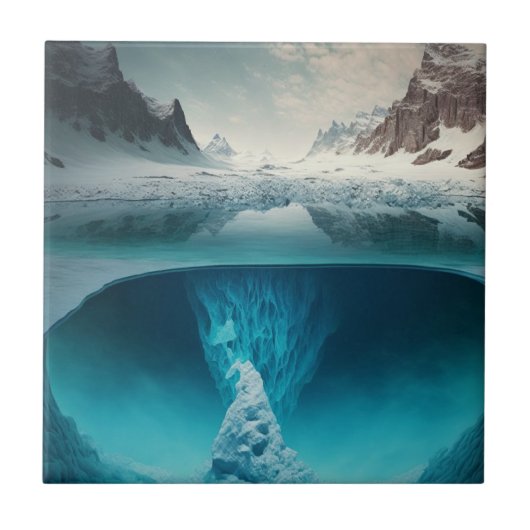 Icy Mountain View Fliese (Vorderseite)
