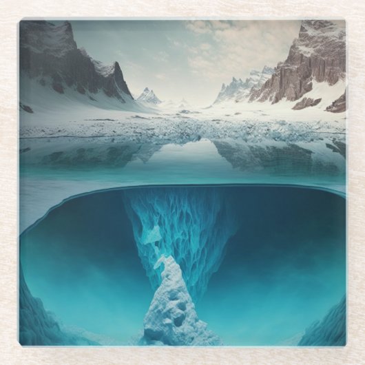 Icy Mountain View Glasuntersetzer (Vorderseite)