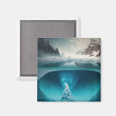 Icy Mountain View Magnet (Vorderseite/Rückseite)