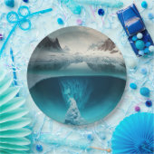 Icy Mountain View Pappteller (Party)