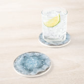 Icy Pale Blue Celestite Crystal Geode Printed Getränkeuntersetzer (Seite)