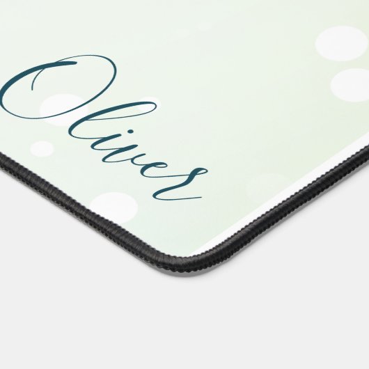 Icy Pale Green Ethereal Bokeh Galaxy und Aquamarin Schreibtischunterlage (Ecke)