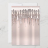 Icy Pink Rose Diamond Glitzer Tropfen Baby Dusche Einladung (Rückseite)