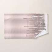 Icy Pink Rose Gold Diamond Glitzer Sparkone Tropfe Badhandtuch Set (Handtuch)
