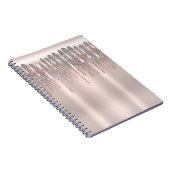Icy Pink Rose Gold Diamond Glitzer Sparkone Tropfe Notizblock (Rechte Seite)