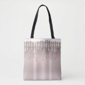 Icy Pink Rose Gold Diamond Glitzer Sparkone Tropfe Tasche (Vorderseite)