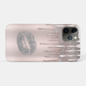 Icy Pink Silver Lips Diamond Glitzer Sparkor Tropf Case-Mate iPhone Hülle (Rückseite (Horizontal))