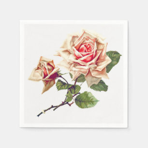 Icy Pink Vintage Inspirierte Rose Serviette