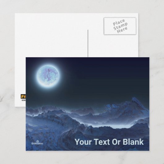 Icy Planet, Frozen Moon Postkarte (Vorne/Hinten)