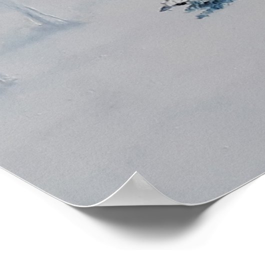 Icy River - eine schöne verschneite Landschaft, Wi Poster (Ecke)