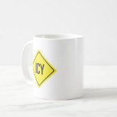Icy Road Sign | Klassische Tasse (Vorderseite Links)