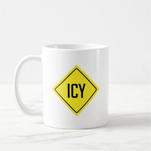 Icy Road Sign   Klassische Tasse