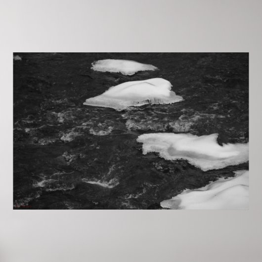 Icy Rocks im Fluss Poster (Vorne)