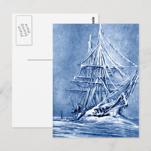 Icy Ship Postcard Postkarte (Vorne/Hinten)