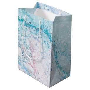 Icy Snow Marble Weihnachtsgeschenk Tasche Mittlere Geschenktüte