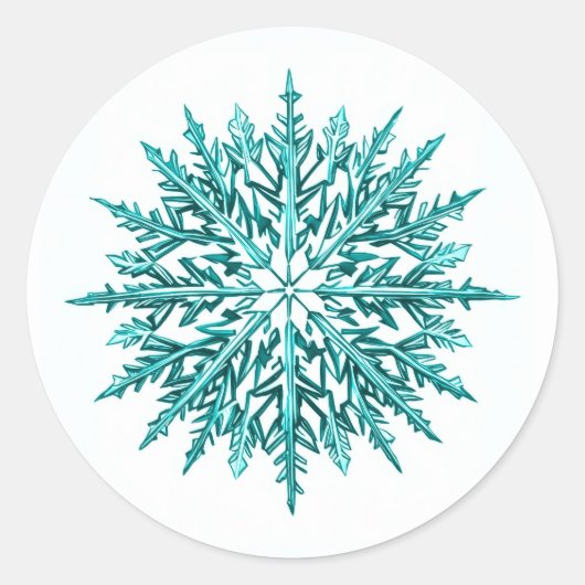 Icy Snowflake Runder Aufkleber (Vorderseite)