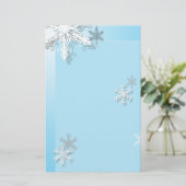 Icy Snowflake Stationary Briefpapier (Stehend Vorderseite)