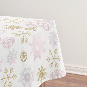 Icy Snowflake Winter Wonderland Tischdecke