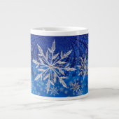 Icy Snowflakes auf Blue Jumbo-Tasse (Vorderseite)