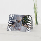 Icy Snowflakes Custom Foto Christmas (Vorderseite)