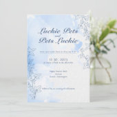 Icy Snowmärchen Hochzeit Verlobung Einladung (Stehend Vorderseite)