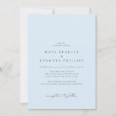 Icy Soft Blue | Airy Elegant Minimalistisch Weddin Einladung (Vorderseite)