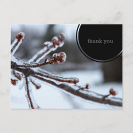 Icy Tree Branch Thank You Postkarte