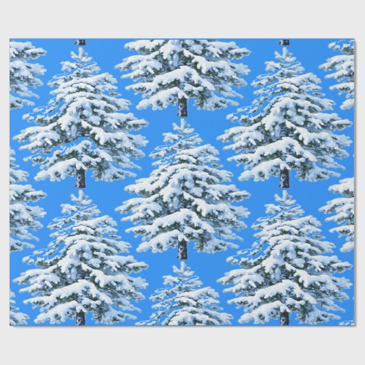 Icy Tree Dreams Snowy Forest Geschenkpapier (Flach)