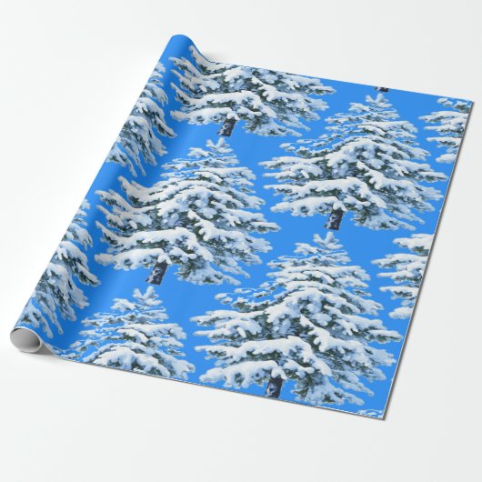 Icy Tree Dreams Snowy Forest Geschenkpapier (Ungerollt)