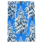 Icy Tree Dreams Snowy Forest Mittlere Geschenktüte (Rückseite)