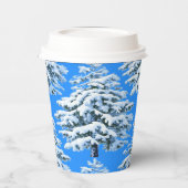 Icy Tree Dreams Snowy Forest Pappbecher (Links)