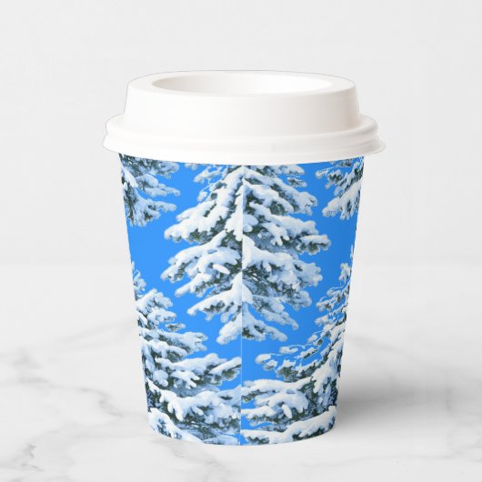 Icy Tree Dreams Snowy Forest Pappbecher (Rechts)