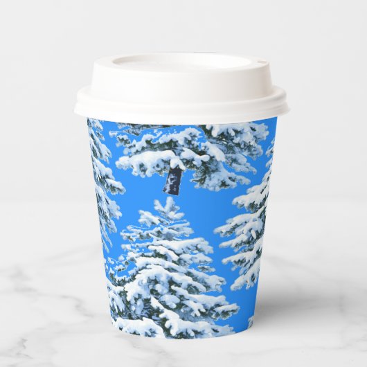 Icy Tree Dreams Snowy Forest Pappbecher (Vorderseite)