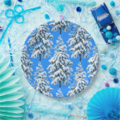 Icy Tree Dreams Snowy Forest Pappteller (Party)