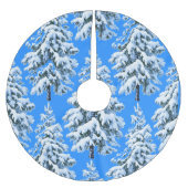 Icy Tree Dreams Snowy Forest Polyester Weihnachtsbaumdecke (Vorderseite)